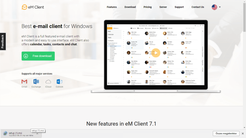 IMAP fiók beállítás az eM Client programban 2 EM client telepítése 1. kép