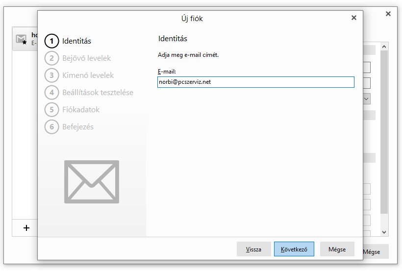 IMAP fiók beállítás az eM Client programban 19 EM client telepítése 18. kép