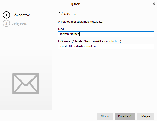 IMAP fiók beállítás az eM Client programban 8 EM client telepítése 7. kép