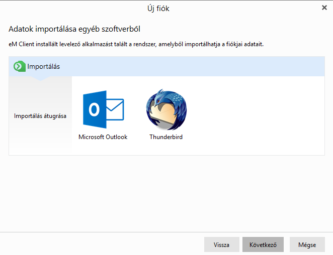 IMAP fiók beállítás az eM Client programban 6 EM client telepítése 5. kép