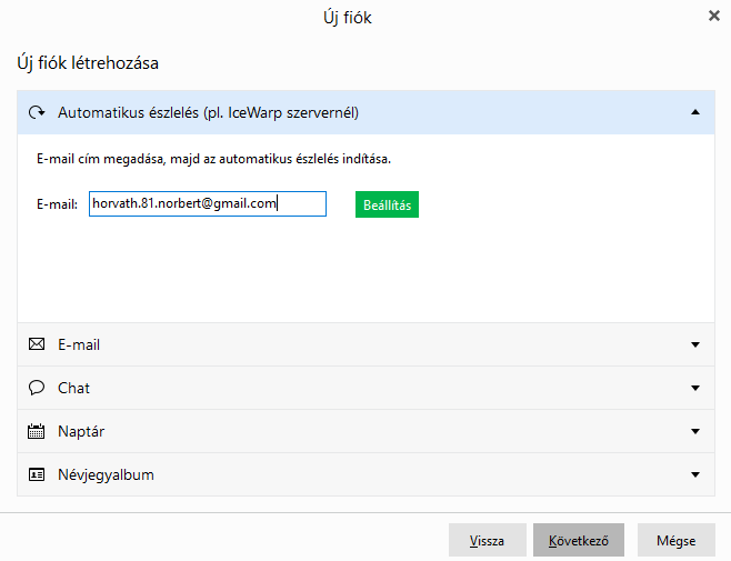 IMAP fiók beállítás az eM Client programban 7 EM client telepítése 5. kép
