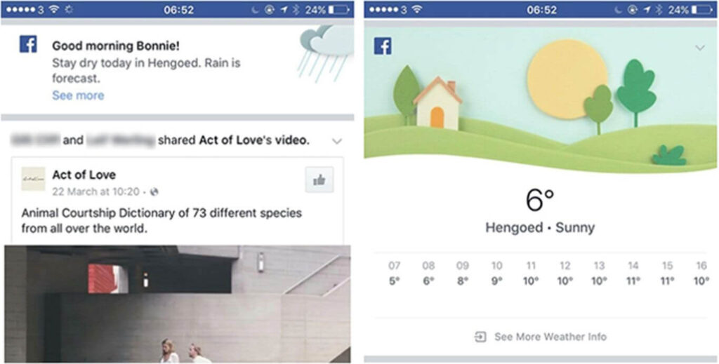 Megérkezett a részletes időjárás-jelentés a Facebookra 2 időjárás jelentés mobilon facebook
